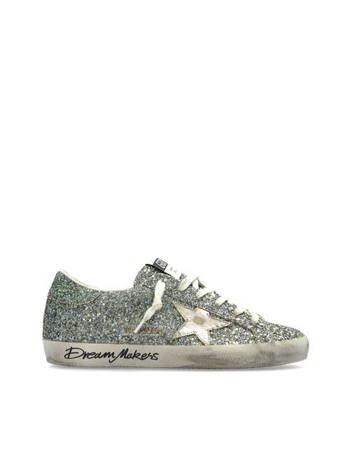 GOLDEN GOOSE SUPER STAR GLITTER PLATINUM GREEN Golden Goose | GWF00101F00805665224
